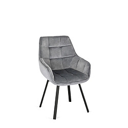 Vivaldi Chaise Pivotant LUNA Gris Velours