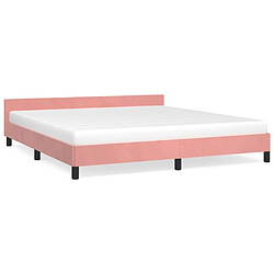 Maison Chic Lit adulte - Cadre Structure de lit avec tête de lit Contemporain Rose 160x200 cm Velours -MN46864