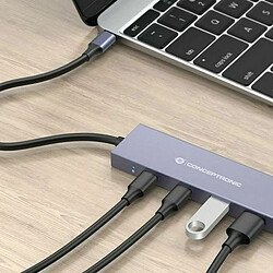 Hub USB Conceptronic HUBBIES13G Gris pas cher