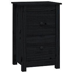 vidaXL Table de chevet Noir 40x35x61,5 cm Bois de pin massif