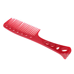 Acheter Salon De Coiffure En Plastique Poignée Antistatique Large Dent Peigne À Cheveux Rouge