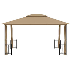 Avis Maison Chic Tonnelle | Pergola avec parois et toit double 3x4 m Taupe -GKD30783