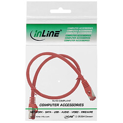 Avis Câble de raccordement InLine® S / FTP PiMF Cat.6 250 MHz, cuivre, sans halogène, rouge 0.3m