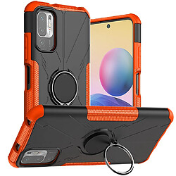 Coque en TPU anti-chocs avec béquille pour votre Xiaomi Poco M3 Pro 4G/5G/Redmi Note 10T 5G/Redmi Note 10 5G - orange