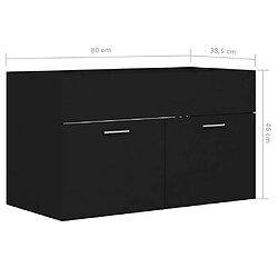 vidaXL Armoire d'évier Noir 80x38,5x46 cm Aggloméré pas cher