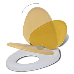 Helloshop26 Lot de deux sièges de toilette et couvercles plastique blanc et jaune 02_0002959