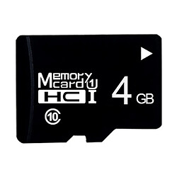 Wewoo Carte Micro SD mémoire High TF Class10 Black TF SD 4 Go