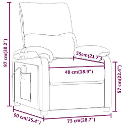 vidaXL Fauteuil inclinable électrique Crème Tissu pas cher