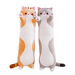 Universal Poupée de chat en peluche mignonne peluche douce chaton oreiller genou enfant coucher peluche longue cadeau petite amie | oreiller de luxe (gris)