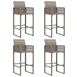 Acheter vidaXL Ensemble de bar de jardin 5 pcs sans coussins gris poly rotin