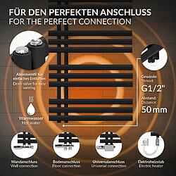 Acheter LuxeBath Iron EM Radiateur sèche-serviettes salle de bain en acier noir mat 600x1200 mm