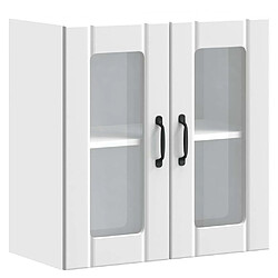 vidaXL Armoire murale de cuisine avec porte en verre Lucca blanc