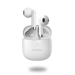 Casques avec Microphone CoolBox COO-AUB-TWS01 Blanc