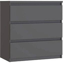 Avis Cstore Commode - CHELSEA - 3 tiroirs - Anthracite - 77,2 x 42,2 x 79,9 cm