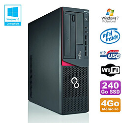 PC Fujitsu E720 E85+ SFF G3220 3GHz 4Go 240Go Graveur WIFI W7 - Occasion