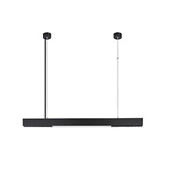 NETTLIFE Suspension LED Noir Diam.107CM Moderne 32W Dimmable Aluminium Hauteur Réglable avec Télécommande Long Linéaire pour Salle à Manger Bureau 