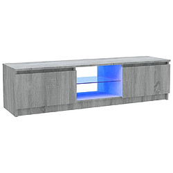 vidaXL Meuble TV avec lumières LED sonoma gris 120x30x35,5 cm