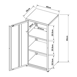 Helloshop26 Armoire métallique acier 88 x 40 x 35 cm blanc 03_0006356