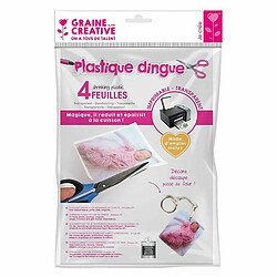 Graines Creatives 8 feuilles de plastique dingue imprimable A4 - Transparent