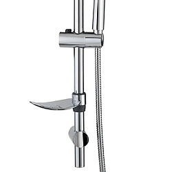 Wirquin Colonne Barre de douche chromee entraxe reglable 70 cm douchette 2 jets mobile