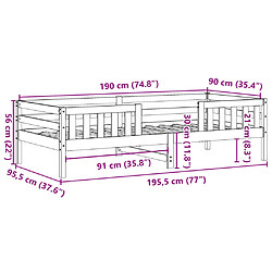 Vidaxl Cadre de lit 90x190 cm Bois de pin massif pas cher