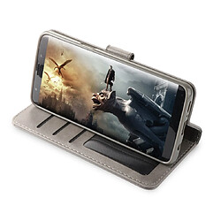 Wewoo Coque Pour Galaxy S9 LC.IMEEKE Étui en cuir à rabat de veau support et fentes cartes et portefeuille gris pas cher