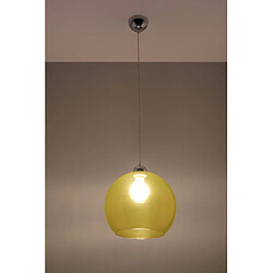 Avis Luminaire Center Suspension BALL verre/acier jaune/chrome 1 ampoule