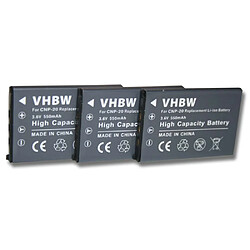 vhbw 3x Batteries remplacement pour Casio NP-20 pour appareil photo reflex (550mAh, 3,6V, Li-ion)