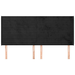 Avis Maison Chic Tête de lit scandinave avec oreilles,meuble de chambre Noir 203x16x118/128 cm Velours -MN45558