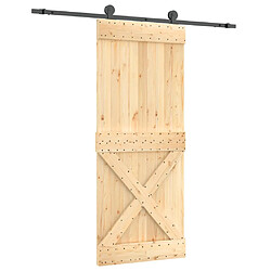 vidaXL Porte coulissante et kit de quincaillerie 85x210 cm pin massif