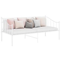 vidaXL Cadre de canapé-lit sans matelas blanc métal 90x200 cm 