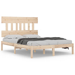 vidaXL Cadre de lit sans matelas 140x190 cm bois massif