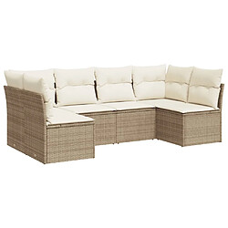 Maison Chic Salon de jardin avec coussins 6 pcs | Ensemble de Table et chaises | Mobilier d'Extérieur beige résine tressée -GKD21559