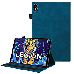 Etui en PU avec support et porte-stylo bleu pour votre Lenovo Legion Y700