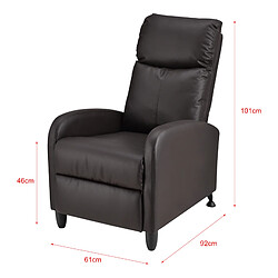 Acheter Fauteuil Relaxant Bregenz Inclinable et Repose-Pieds Similicuir Marron [en.casa]