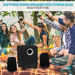 Universal Ensemble d'enceintes YYH-Subwoofer, haut-parleurs d'ordinateur alimentés par USB avec pilotes de champ lointain, total jusqu'à 8 W RMS (noir) pas cher