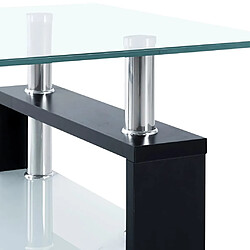 Acheter vidaXL Table basse Noir et transparent 95x55x40 cm Verre trempé