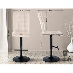 Non Tabouret de bar Peking V2 simili cuir noir