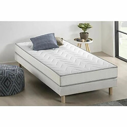 DEKO DREAM Ensemble sommier + matelas 90 x 190 - 5 zones et mémoire de forme - 16 cm