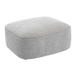 Acheter Vente-Unique Canapé d'angle droit et pouf en tissu texturé gris POMIANGO