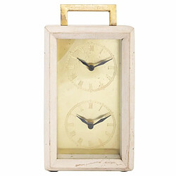 Horloge de table Alexandra House Living Laiton verre Fer Bois de manguier 9 x 30 x 15 cm