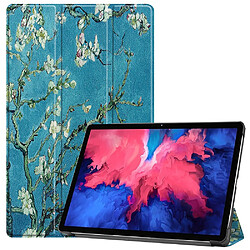 Etui en PU impression de motifs avec support tri-pliure Belle fleur pour votre Lenovo Tab P11 TB-J606F