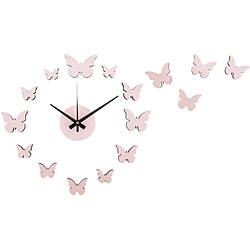 Karlsson Horloge murale pastel DIY Butterfly rose pâle.