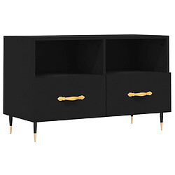 Maison Chic Meuble TV scandinave - Banc TV pour salon Noir 80x36x50 cm Bois d'ingénierie -MN95609