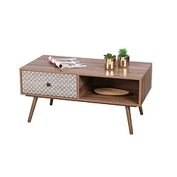 CONSOLE TABLE DE SALON RECTANGULAIRE MEUBLE TV TABLE BASSE DECORE 1 TIROIR 100X50XH46,5CM+Urban Living