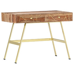 Maison Chic Bureau solide,Table de travail,Bureau d'ordinateur avec tiroirs 100x55x75 cm bois solide -GKD18708