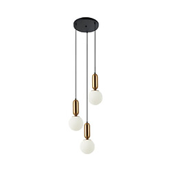 Luminaire Center Suspension Aldeva Verre,Acier Antique Bronze