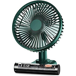 Avis Ventilateur de Bureau USB, Mini Ventilateur de Table Silencieux Portable avec Affichage Numérique de l'Horloge, Ventilateur à Piles Rechargeable de 4000 mAh 4 Vitesses 180 Oscillant , Puissant