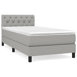 Maison Chic Lit Adulte - Lit simple Lit à sommier tapissier avec matelas moelleux - Meuble de Chambre - Gris clair 80x200 cm Tissu -MN94395