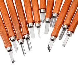 Acheter 12pcs Pro Bois Ciseau à Découper Ensemble Couteau Outils à Main Kit Artisanal De Travail Du Bois